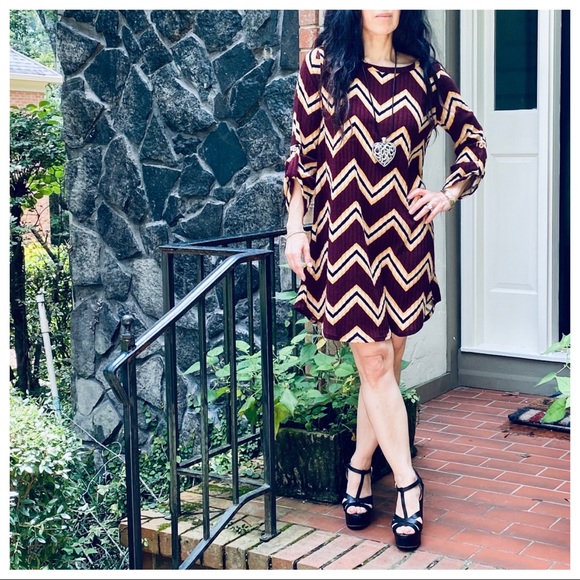CHEVRON PRINT TUNIC DRESS - Picture 10 of 15